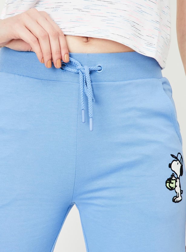 Women Snoopy Printed Track Pants