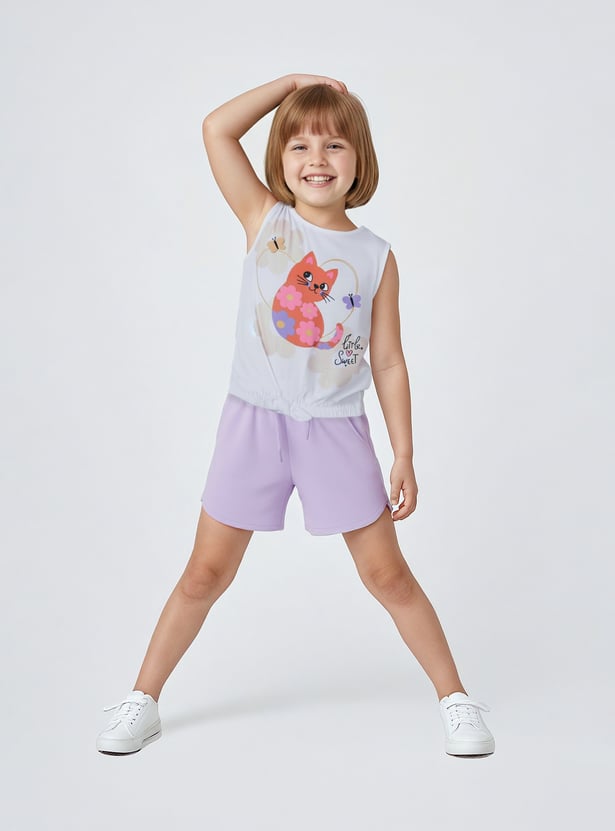 Girls Printed Sleepwear Shorts Set