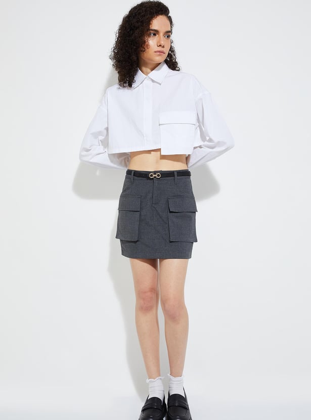 ★FULL OF SSUN★Multipass Cargo MiniSkirt★White★韓国★人気 Designer fashion, Seoul-fully created | W Concept