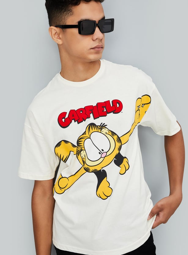 Boys Oversized Garfield Print T-shirt