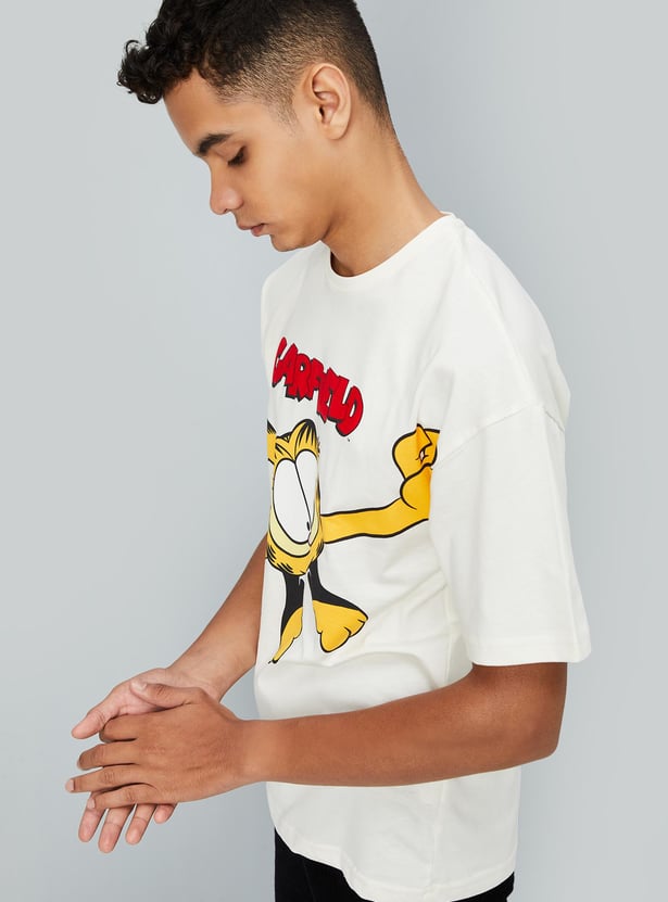 Boys Oversized Garfield Print T-shirt
