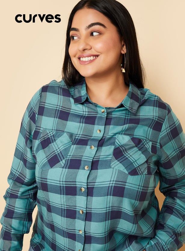 Women Checked Yarn Dyed Shirt