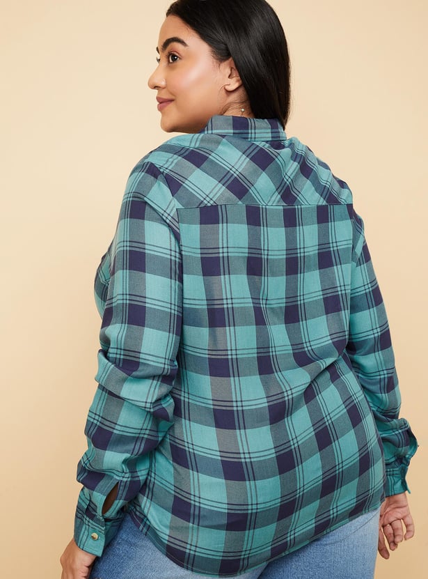 Women Checked Yarn Dyed Shirt