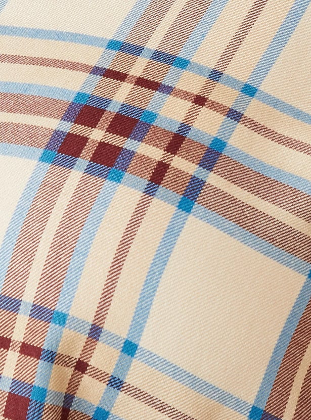 Women Checked Yarn Dyed Cropped Shirt