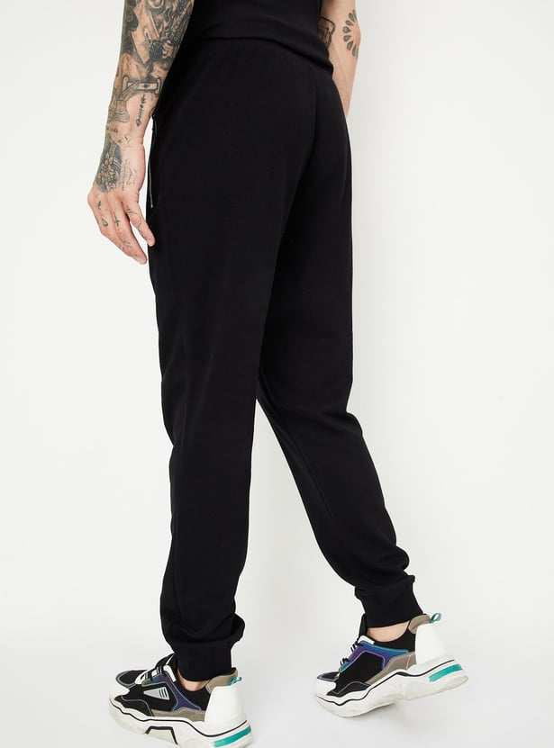 Men Solid Joggers with Zip Pockets