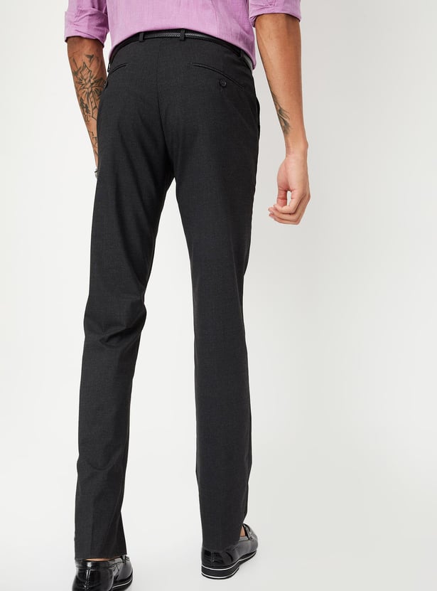 Men Solid Ultra Slim Fit Formal Trousers