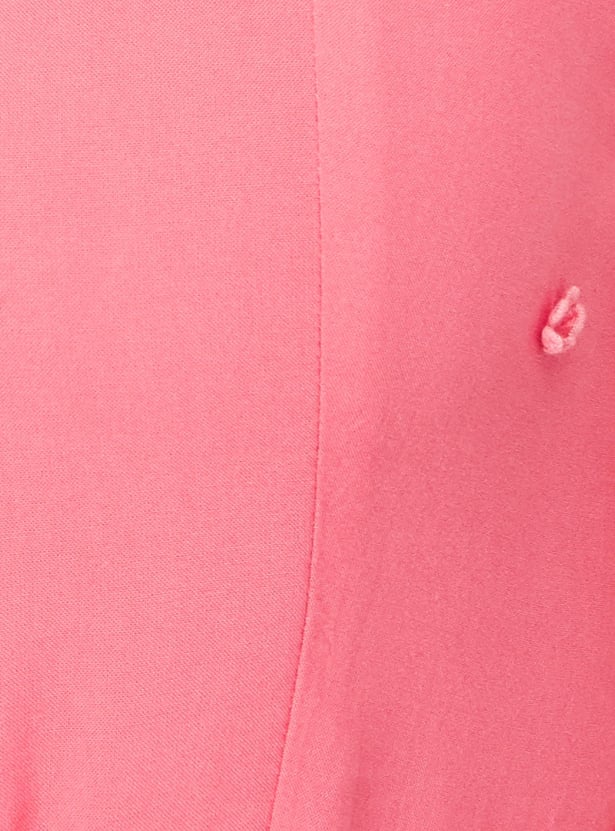 Women 3D Floral Applique Midi Dress