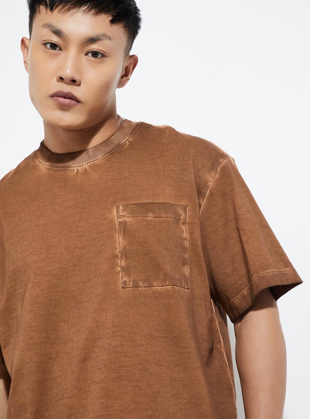 Buy URB_N Men Oversized Pigment Dyed T-shirt Online at just