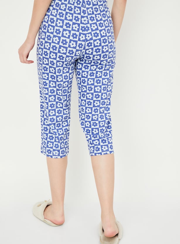 Buy Women Printed Knit Capris Online At Just Rs. 449.0 - 1000013830240 