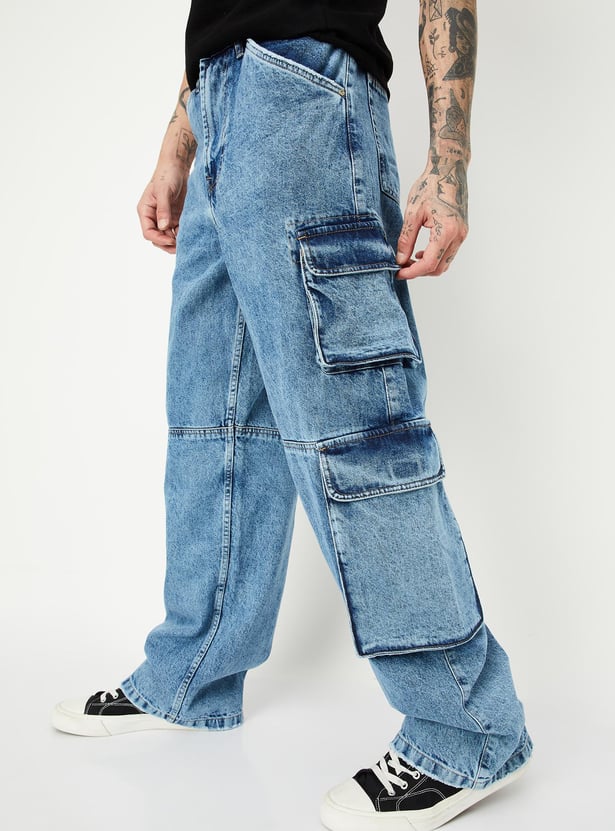Buy Men Washed Cargo Jeans Online at just Rs. 1699.0