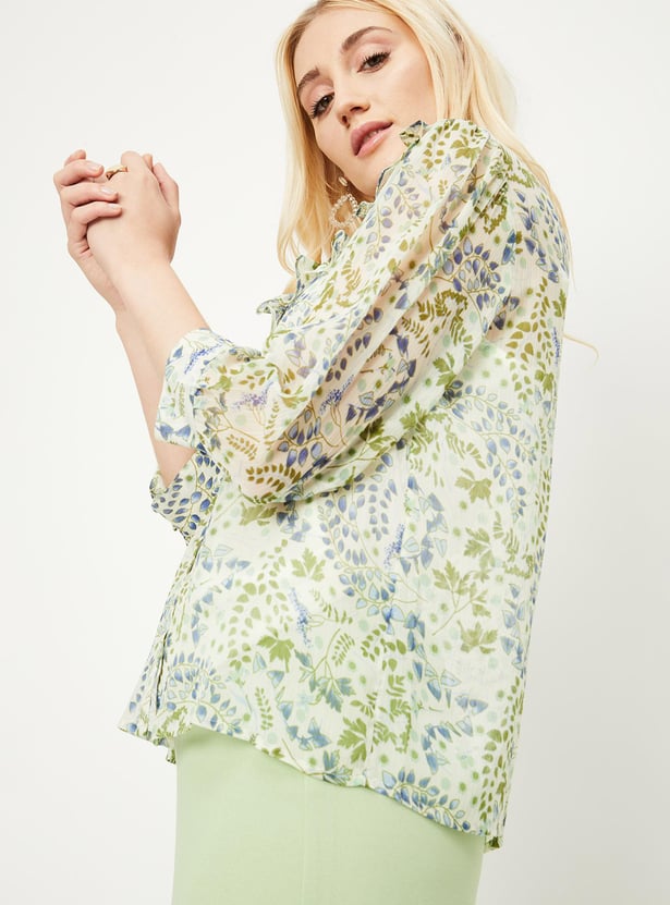 Women Printed Blouse with Camisole