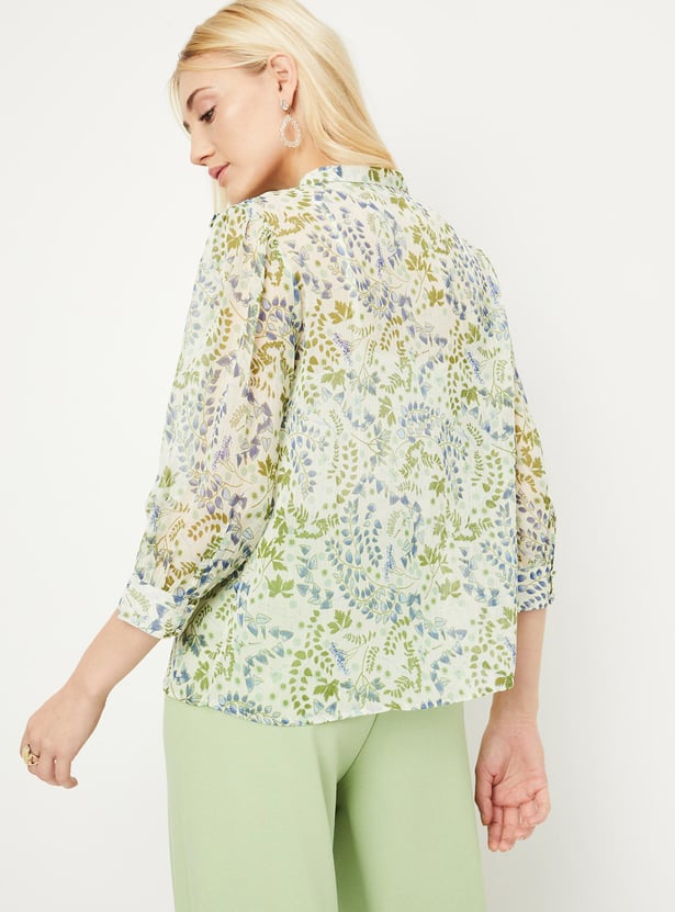 Women Printed Blouse with Camisole