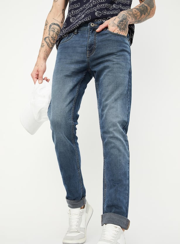 Men Skinny Fit Washed Jeans