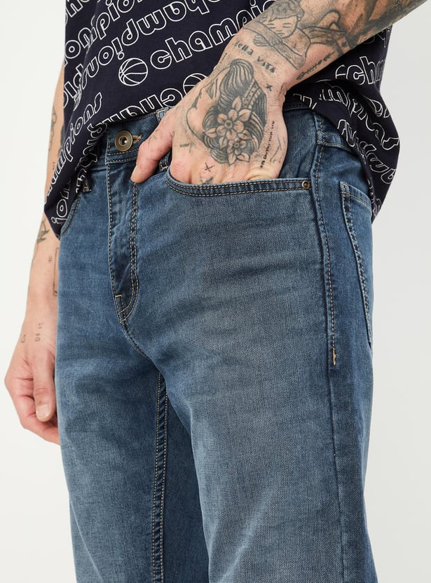 Men Skinny Fit Washed Jeans