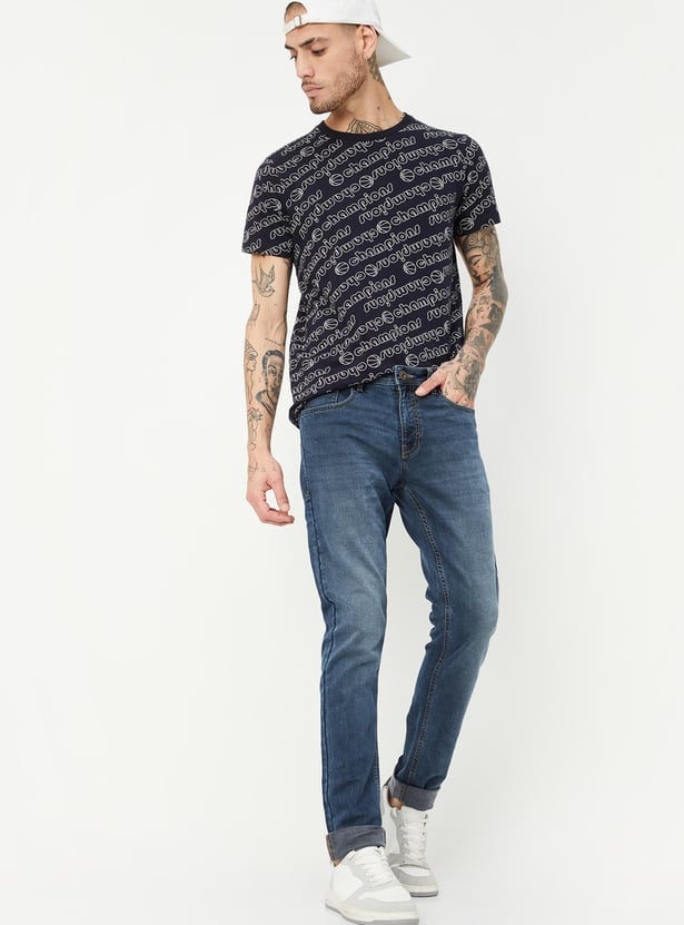 Men Skinny Fit Washed Jeans