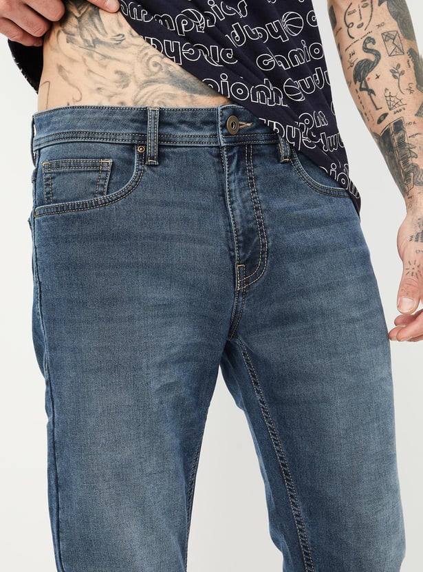 Men Skinny Fit Washed Jeans