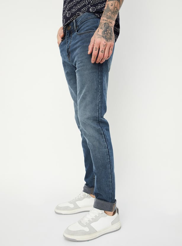 Men Skinny Fit Washed Jeans