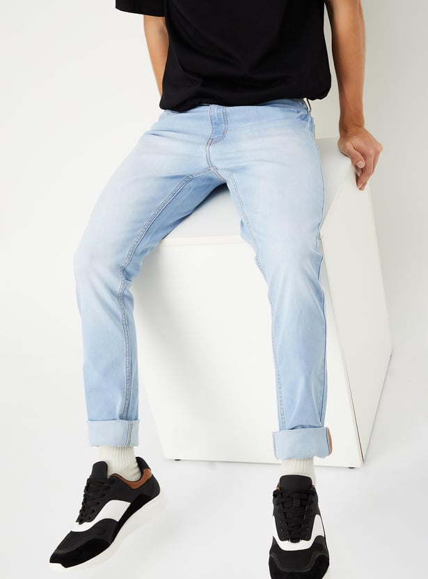 Men Washed Skinny Fit Jeans