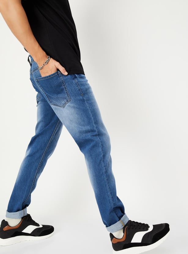 Men Washed Skinny Fit Jeans