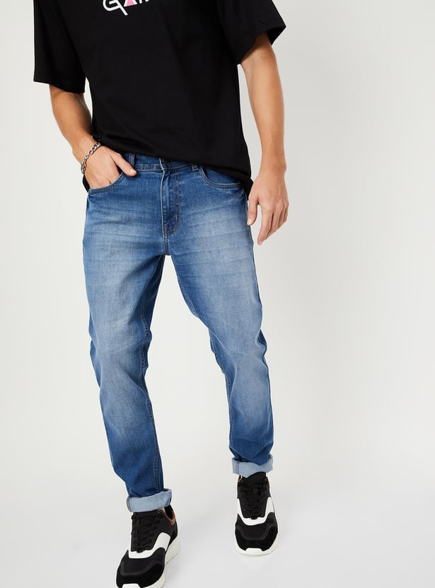 Men Washed Skinny Fit Jeans