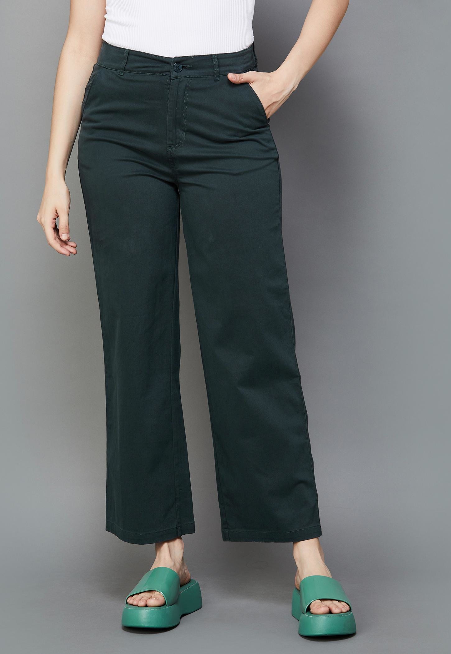 XPOSE Women Solid Wide-Leg Trousers-picture-13