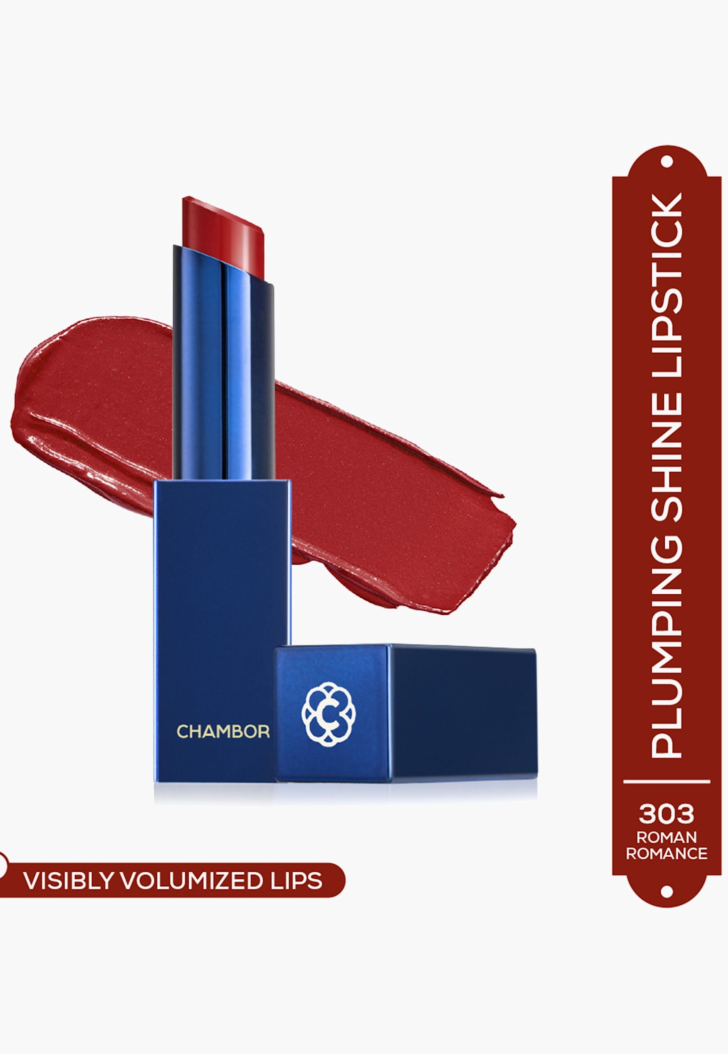 CHAMBOR Colour Studio Tres Shine Plump Lipstick-Roman Romance -303- 3gm-picture-34