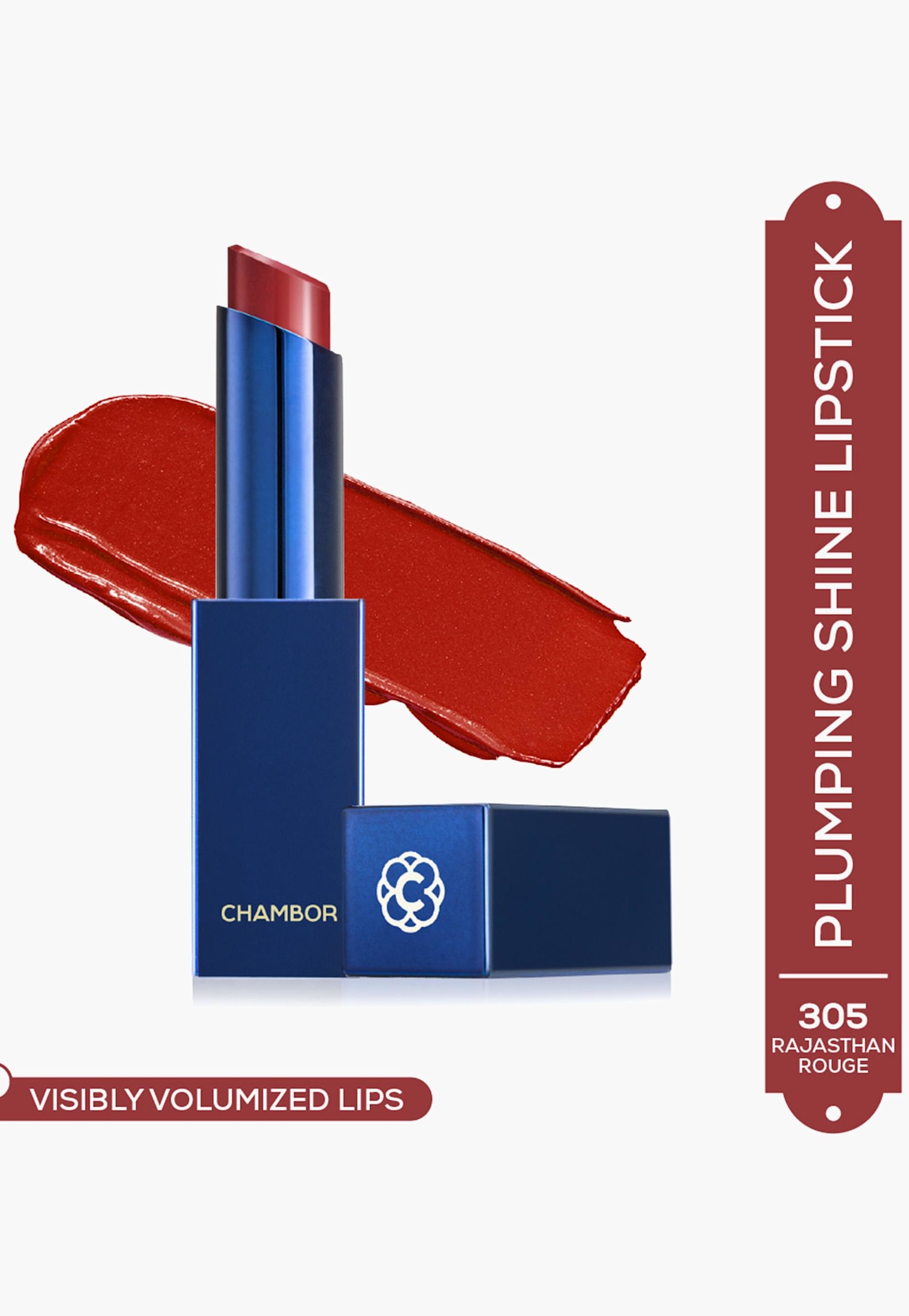 CHAMBOR Colour Studio Tres Shine Plump Lipstick-Rajasthan Rouge - 305 - 3g-image-26