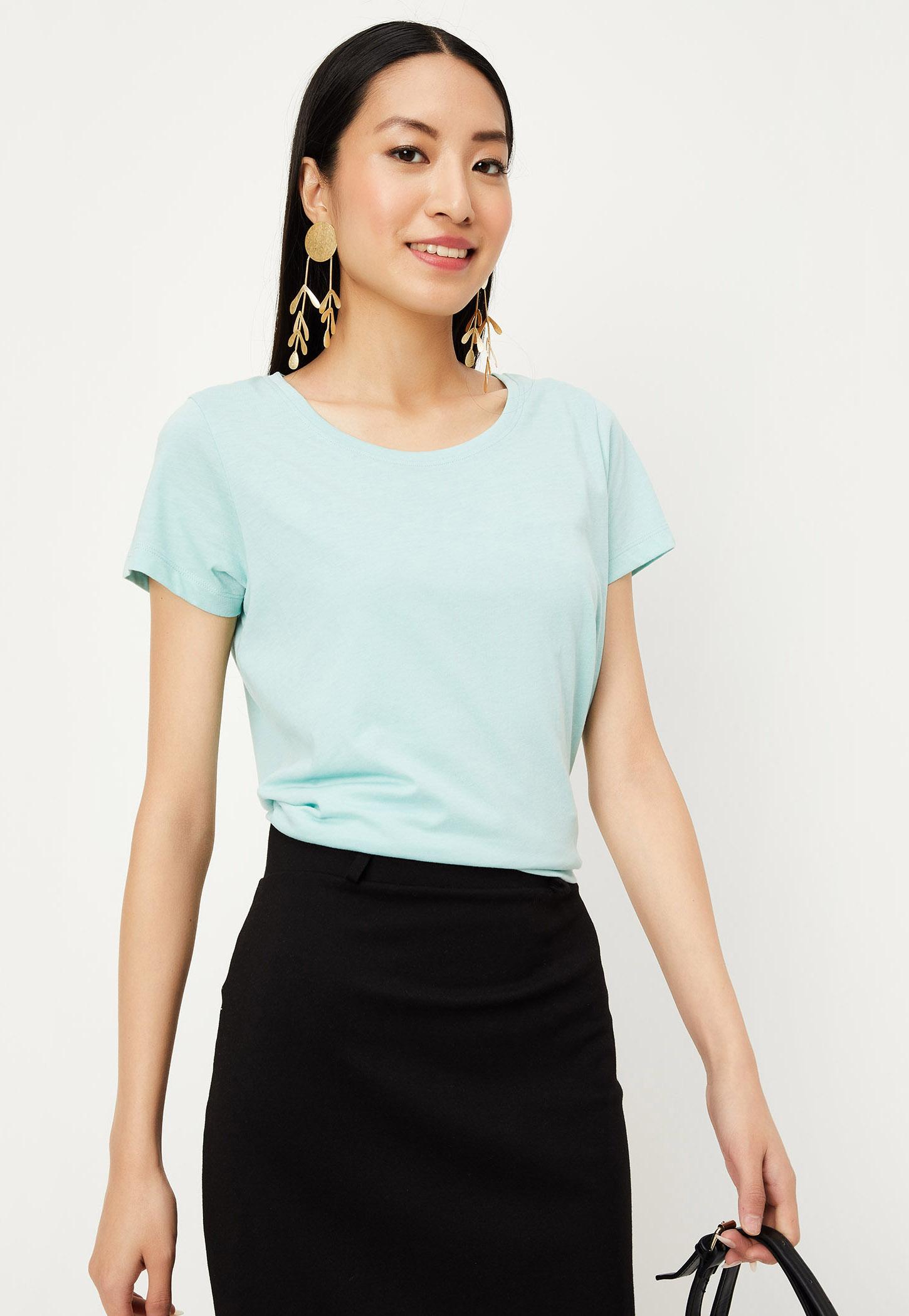 Women Solid T-shirt-image-11