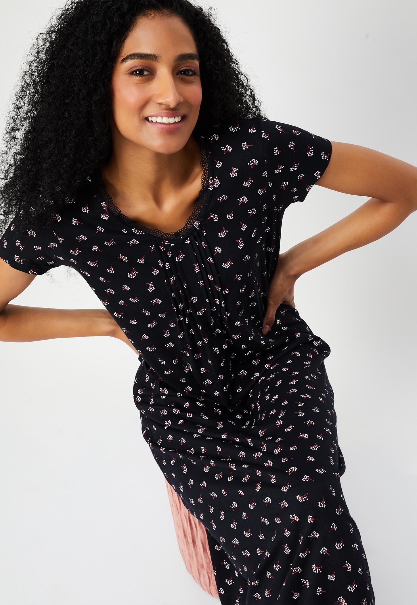 Women Printed Knit Nightgown-picture-35