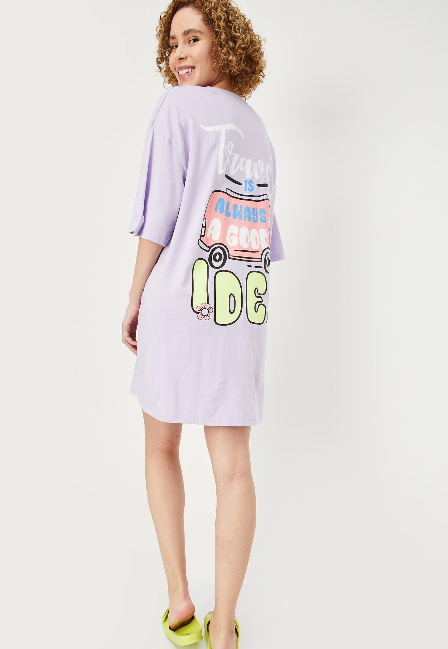 Women Boxy Fit Back Print Nightdress-image-48