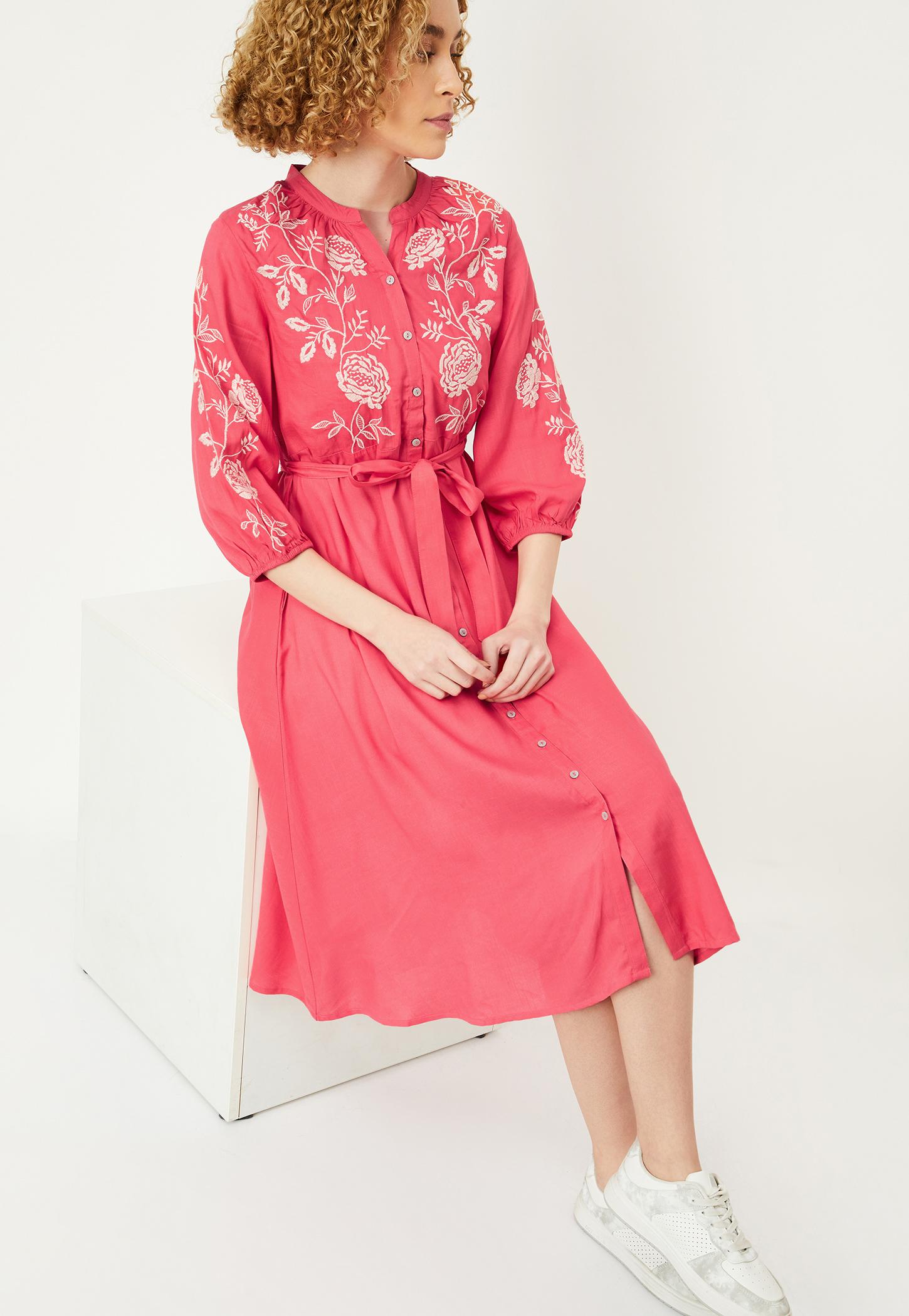 Women Embroidered Midi Dress-picture-33