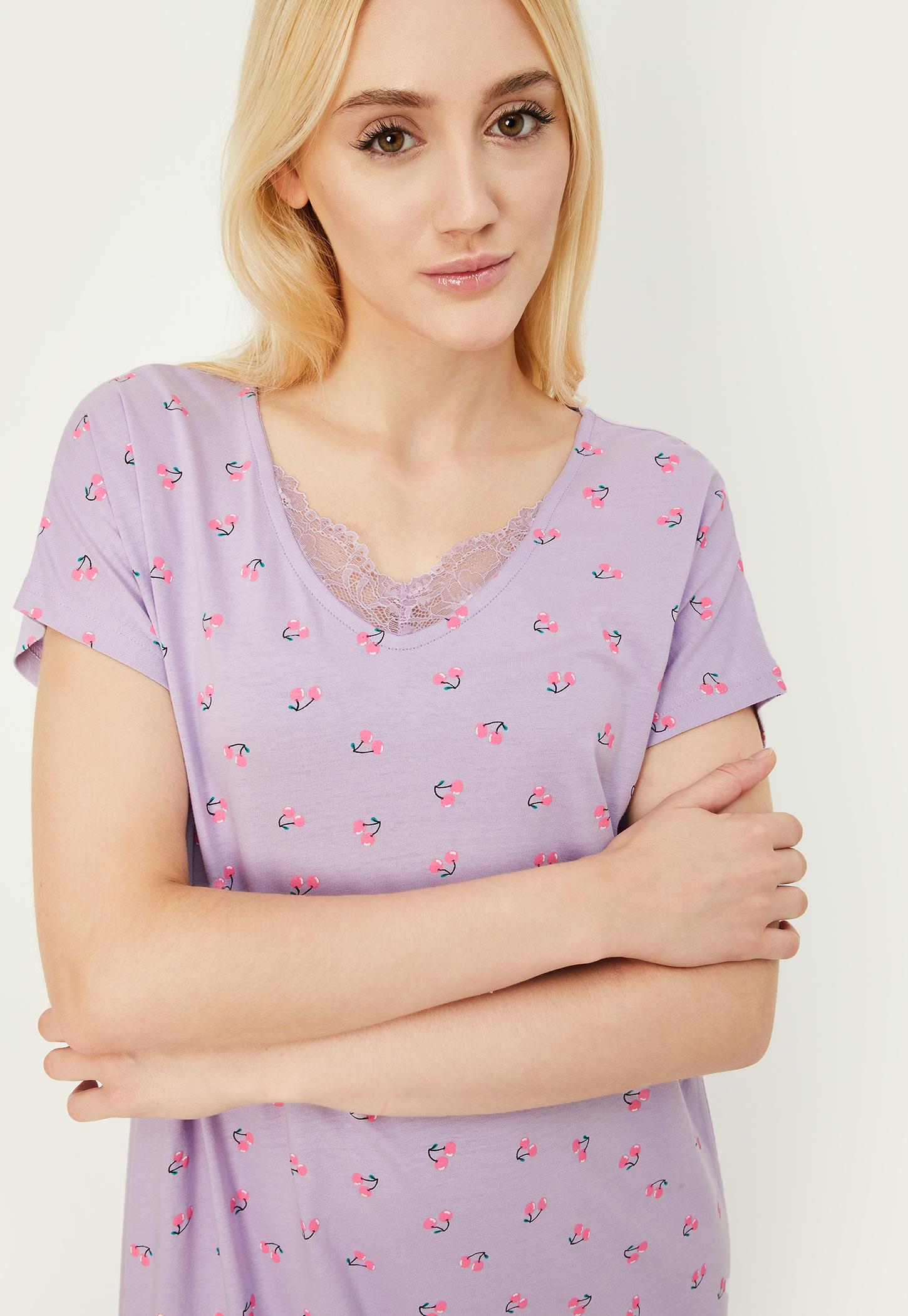 Women Printed Knit Nightgown-picture-36