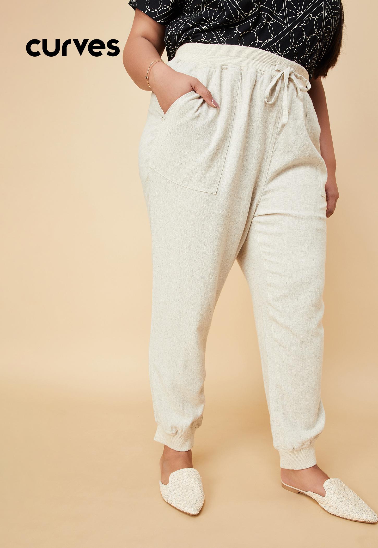 Women Solid Woven Joggers-picture-16